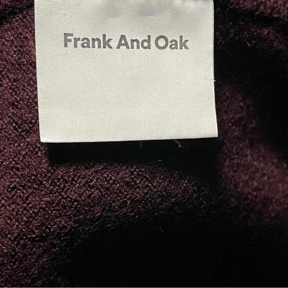 Frank and oak merino wool crewneck size medium in black cherry - Picture 2 of 5